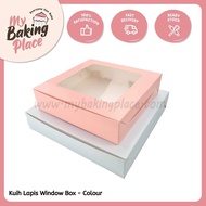 [My Baking Place] Cake Box Window ( Pink / Light Blue) Kuih Lapis Window Folding Box, Kotak Kuih Lapis / Kek, Made in Malaysia