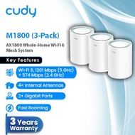 Cudy M1800 (3-Pack) | AX1800 Wi-Fi 6 Mesh Solution / Whole Home Mesh Wi-Fi System