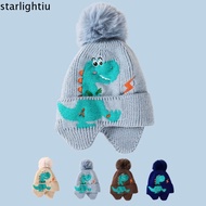 ONLYES Baby Knitted Hat, Cartoon Dinosaur Windproof Kids Earmuffs Cap, 2-8year Boy Girl Warm Childre