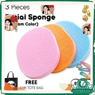 [RM3 ]3PCS Facial Sponge Clean Removal Deep Body Wash Removal Natural for Spa Home - Span Cuci Muka 