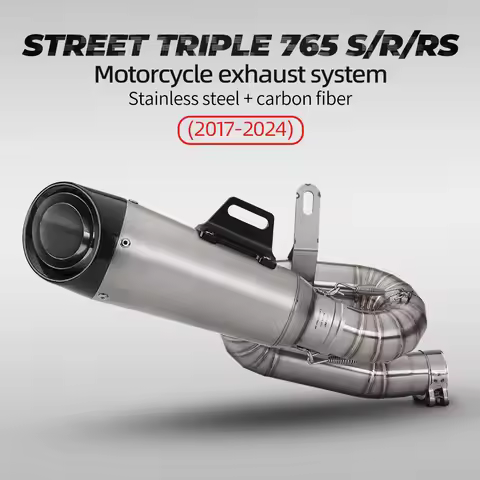 slip on For STREET TRIPLE 765 765R 765S 765RS 2017-2024 Motorcycle Exhaust Pipe Escape Link Pipe Muf