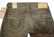 【美國製32腰現貨】 頂級True Religion RICKY  SUPER T 粗線咖啡直筒丹寧褲牛仔褲348美金