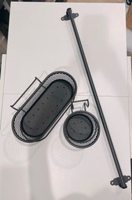 IKEA 廚房 掛牆架+ 2個 網籃（鋼底 ）+ ikea 掛鉤
