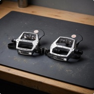 [kwbyle] Strap Bike Pedals 9/16 Inch Thread Toe Cage Pedals Pedal Set Open-Frame Silver Finish