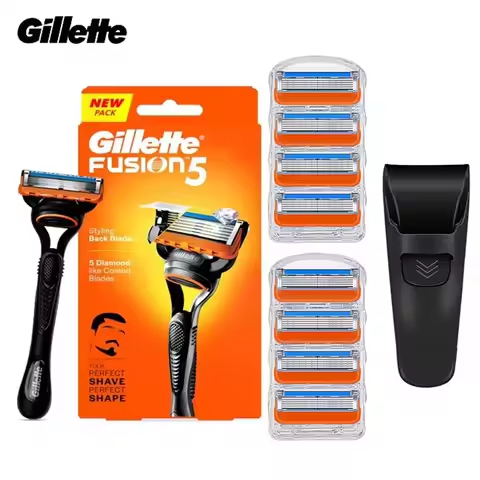 Original Gillette Fusion Razor for Men Face Hair Beard Shaving Manual Shaver Cassettes Replacement R