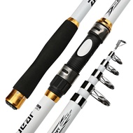 WOT4 New Fisherman Guard Sea Fishing Rod Frp fishing rod 2.4Creamy-white Surf Casting Rod Hard Adjustment Casting Rods Telescopic Fishing Rod Suit