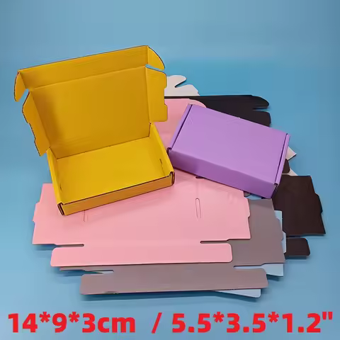 10pcs Custom Corrugated Kraft Paper Boxes 14x9x3cm Cardboard Mailer Shipping Boxes Secure Durable St