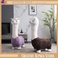 Creative Cute Alpaca Lamb Doll Stool Chair Room Decoration Animal Cartoon Sofa Chair Household Child