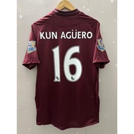 2012-13 Manchester City Away Jersey - Custom Retro Football T-Shirt (Dzeko, Agüero, Balotelli, Touré