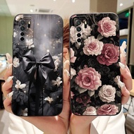 For Huawei Nova 7 SE 5G / P40 Lite (5G) CDY-NX9A CDY-NX9B Beautiful Bow Rose Painting Lens Protectiv