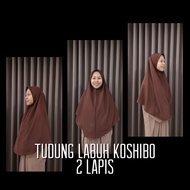 Tudung Labuh 2 Lapis Koshibo | Tudung Mencari Ilmu | Tudung Sekolah Agama | Awning On Point Flowy Mu