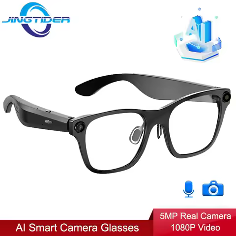 S336 AI Smart Camera Glasses Real 5MP Cam 1080P Video AI Chat Recognition WIFI Transfer Bluetooth Ca