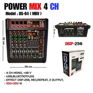 เพาเวอร์มิกเซอร์ 4 ช่อง 350+350 วัตต์ Power Mixer พร้อมฟังก์ชั่น BLUETOOTH/USB/SD CARD EFFECT DSP-25