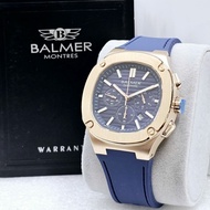 JAM TANGAN PRIA BALMER 8823 ORIGINAL CRONO AKTIF KACA SHAPIER WARNA BIRU ROSSE GOLD