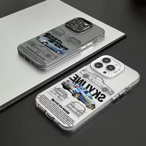 TV F-Fast y F-Furious R-R34 phone case FUNDA for iPhone 12 11 13 14 15 16 17Max Pro Plus Mini Color 