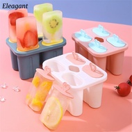⚡Eleagant 4 Cell Silicone Ice Cream Popsicle Mold With Handle Ice Cream Mold Summer Children's Ice Cream Maker Ice Cube Tray Mold Eleagant⚡