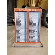 BNK ACRYLIC AGENT BOARD BANK CODE 15X20
