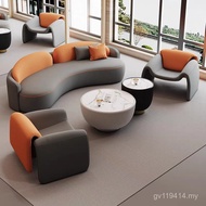 Small Apartment Coffee Table Beauty Salon Hotel Sofa Leather Cat Claw Combination Modern Simple Rest