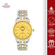 BEST PRODUK MIRAGE JAM TANGAN KASUAL ANALOG PRIA FORMAL SIER GOLD ANTI KARAT MEWAH ORIGINAL ANTI AIR