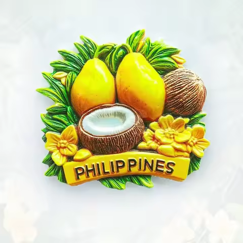 Philippines Fruit Fridge Magnet - Vibrant 3D Tropical Fruit Set Unique Island Gift for Travel & Sunn