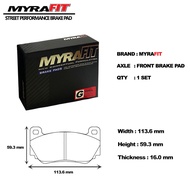 MYRAFIT PERFORMANCE RACING BRAKE PAD AP RACING ( CP7600 ) FRP3085