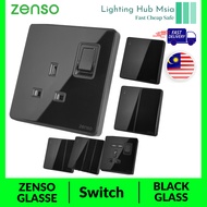 ZENSO GLASSE 1/2/3/4 GANG 1/2 WAY 13A/15A BELL UNIVERSAL USB SWITCH SOCKET 20A DOUBLE POLE
