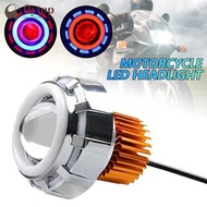 FLYTOP Motorcycle Double Angel Eyes Headlights Strobe Flash Light High/Low Beam Moto Spotlights Moto