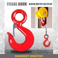 0.5T/0.75T/1T/1.5T/2T/3T Crane Hoisting Steel Hook Lift Big Eye Hook with Latch Safety Hook