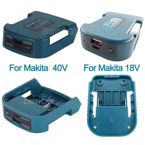 Portable USB Battery Adapter Battery Holder For Makita 18V 40V Li-ion Battery With USB Type-C Chargi