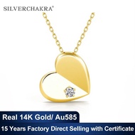 HNMK Original AU585 Unfold Your Heart 14k Gold Necklace Adorable Lover Gift Simple Beauty Shimmering