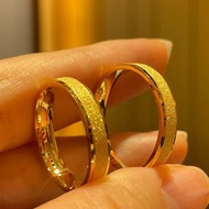 cincin cincin lelaki 5G Gold Sand Gold Copper Plated 999 24K Gold Plated Gypsophila Frosted Ring Men