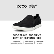 ECCO TRAVEL POC MEN'S LEATHER SLIP-ON SHOES