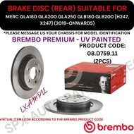 BREMBO GENUINE DISC ROTOR (REAR) FOR MERC GLA180 GLA200 GLA250 GLB180 GLB200 [H247, X247] (2019-ONWA
