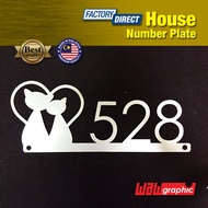 House Number Plate Nombor Rumah 门牌 Stainless Steel 304 白钢门牌 U Series106