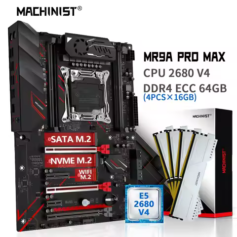 MACHINIST MR9A PRO MAX X99 Motherboard Combo With Intel Xeon E5 2680 V4 LGA 2011-3 CPU and DDR4 ECC