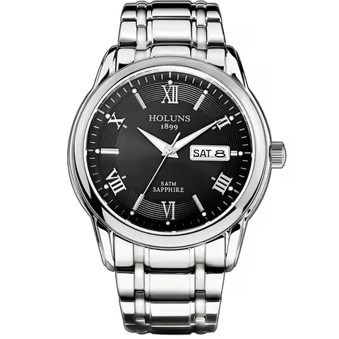 Holuns mens watches top brand luxury fashion casual classic gold male watch leather stainless waterp