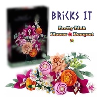 Lepin Pretty Pink Flower Bouquet Brick Building Block Toy Set