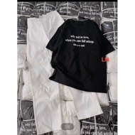 5D black shirt + white khaki pants LN11