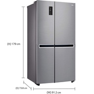 LG GC-B247SLUV 626L Side-by-Side Refrigerator with Multi Air Flow &amp; Inverter Linear Compressor Peti Sejuk