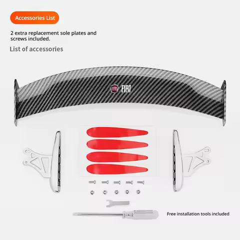 Carbon Fiber Mini Spoiler 3D Trunk Wing Auto Parts Tools Suitable for Fiat 500 Panda 500L Punto Musa