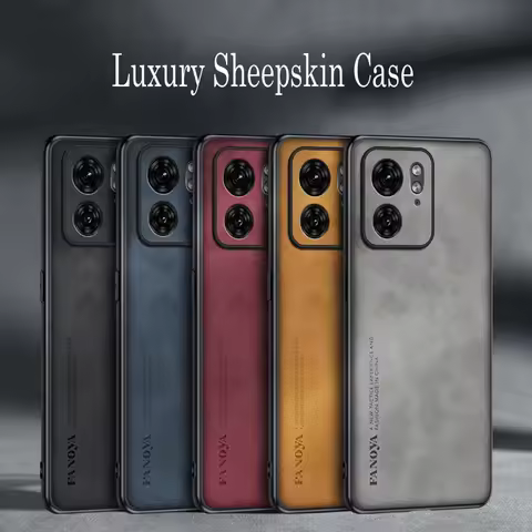 For Moto Edge 40 Neo Luxury Sheepskin Leather Shockproof Silicone Case For Motorola Edge 40 Neo Phon