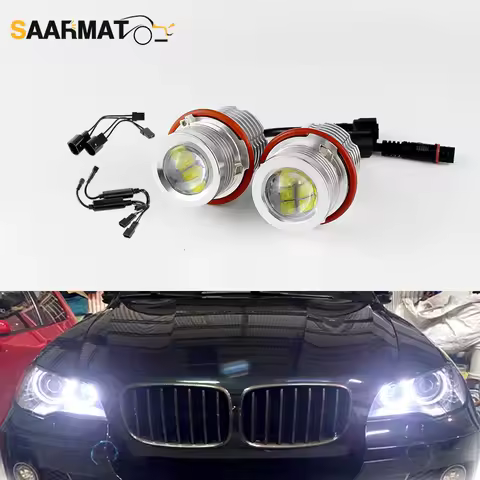 2pcs 12V White Light Car LED Angel Eyes Light For BMW 1 5 6 7 Series E39 E60 E61 E63 E64 E65 E66 E87