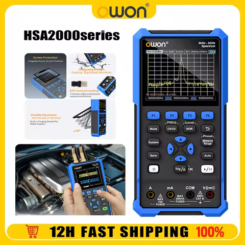 OWON Spectrum Analyzer 3-in-1 Oscilloscope Digital Multimeter HSA2320 HSA23079kHz -3GHz 70/100/200MH