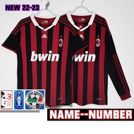 เสื้อกีฬาแขนสั้น ลายทีมชาติฟุตบอล Milan 2009-10 AC ไซซ์ s-2xl