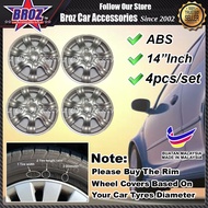 4pcs Perodua Kancil 14" Inch ABS Wheel Cover Rim Center Hub Caps