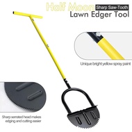 Serrated Edge Trimmer Lawn Edger with Handle Trimming  Manual Lawn Mowing Tool Table Half-Moon Shove