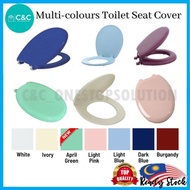 C&C 7Colors Toilet Seat Cover With Screw Plastik Toilet Bowl Seat Cover Jamban Duduk Tandas Penutup 