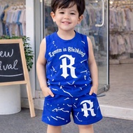 Summer three-piece suit for boys 14-44kg model R-EC. Cool and stretchy elastic material.