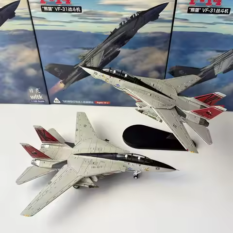 1/100 Scale Model US Navy F-14 Tomcat Fighter F14 Tomcat VF31 Squadron Military Simulation Alloy Fin