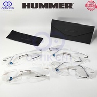 Frame Kacamata Pria Kotak Rimless Bor Hummer Titanium H 001 Original